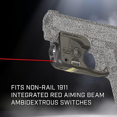 Streamlight 69279 TLR-6 100-Lumen Tactical Weapon Light with Integrated Red Aiming Laser Designed Exclusively and Solely for Select Non-Rail 1911, Black