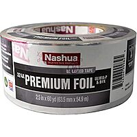 Nashua 324A/SI2560 324A Cold Weather Premium Foil Tape, 4.8 mil Thick, 60 yd. Length x 2-1/2" Width, Silver