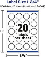 AVERY Glossy Clear Starburst Labels 1.75" - Sure Feed Technology, Print-to-The-Edge