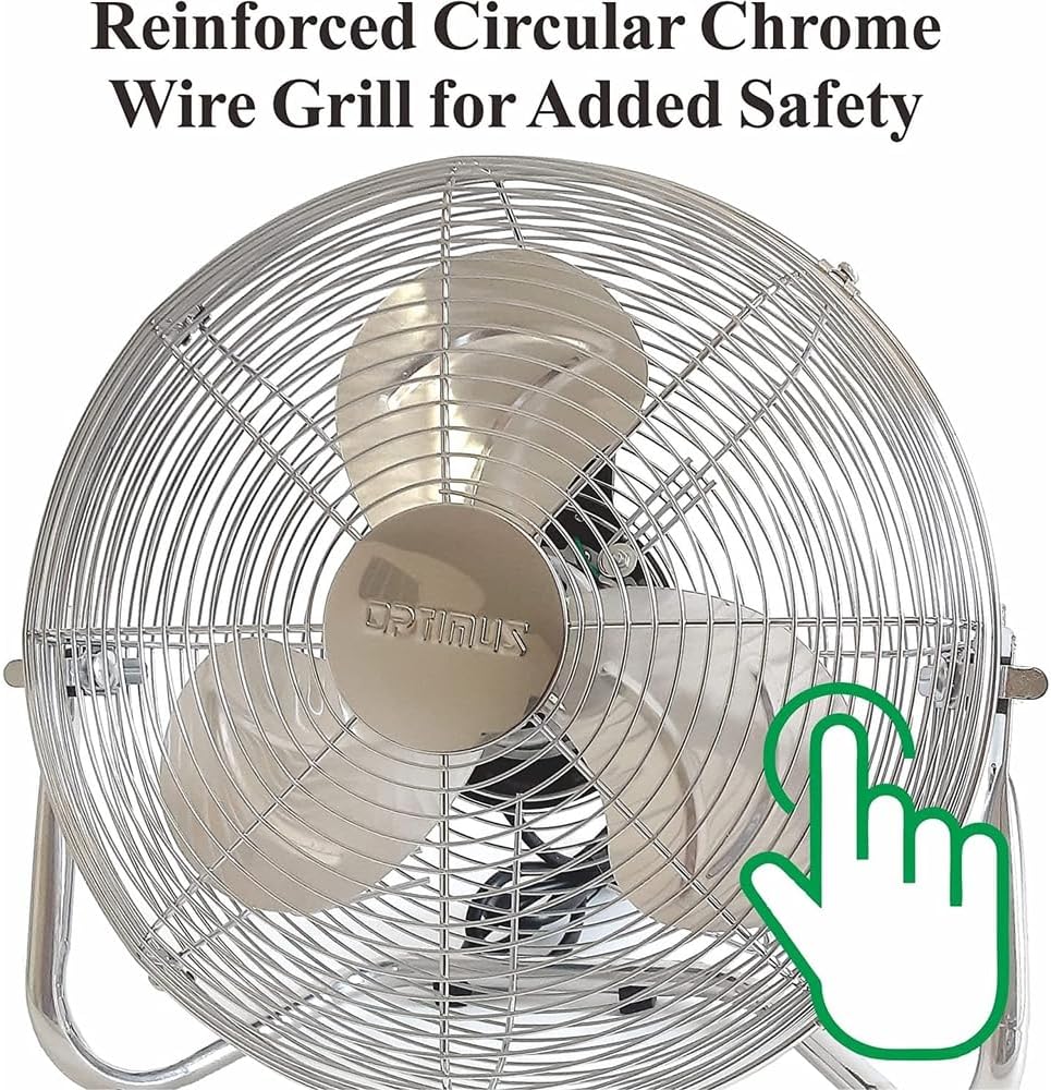 Optimus F-4122 F-4122 3-Speed 40-Watt 12-In. Industrial-Grade High-Velocity Floor Fan
