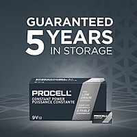 PROCELL Constant 9V Long-Lasting Alkaline Batteries (72 Pack), 5-Year Shelf Life