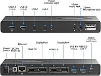 CODi Dual USB-C 4K Universal Docking Station - 60 W - USB Type C - 2 Displays Supported - 4K - 3840x 2160 - A01200