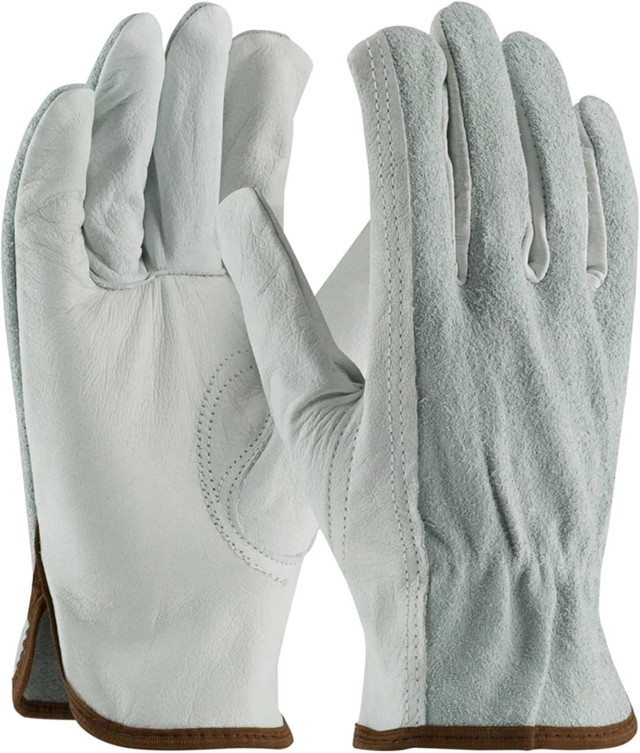 West Chester 993K/S Grain Cowhide Palm/Gray Split Cowhide Back, Sewn W/Kevlar, Keystone Thumb - Select Grade Dozen