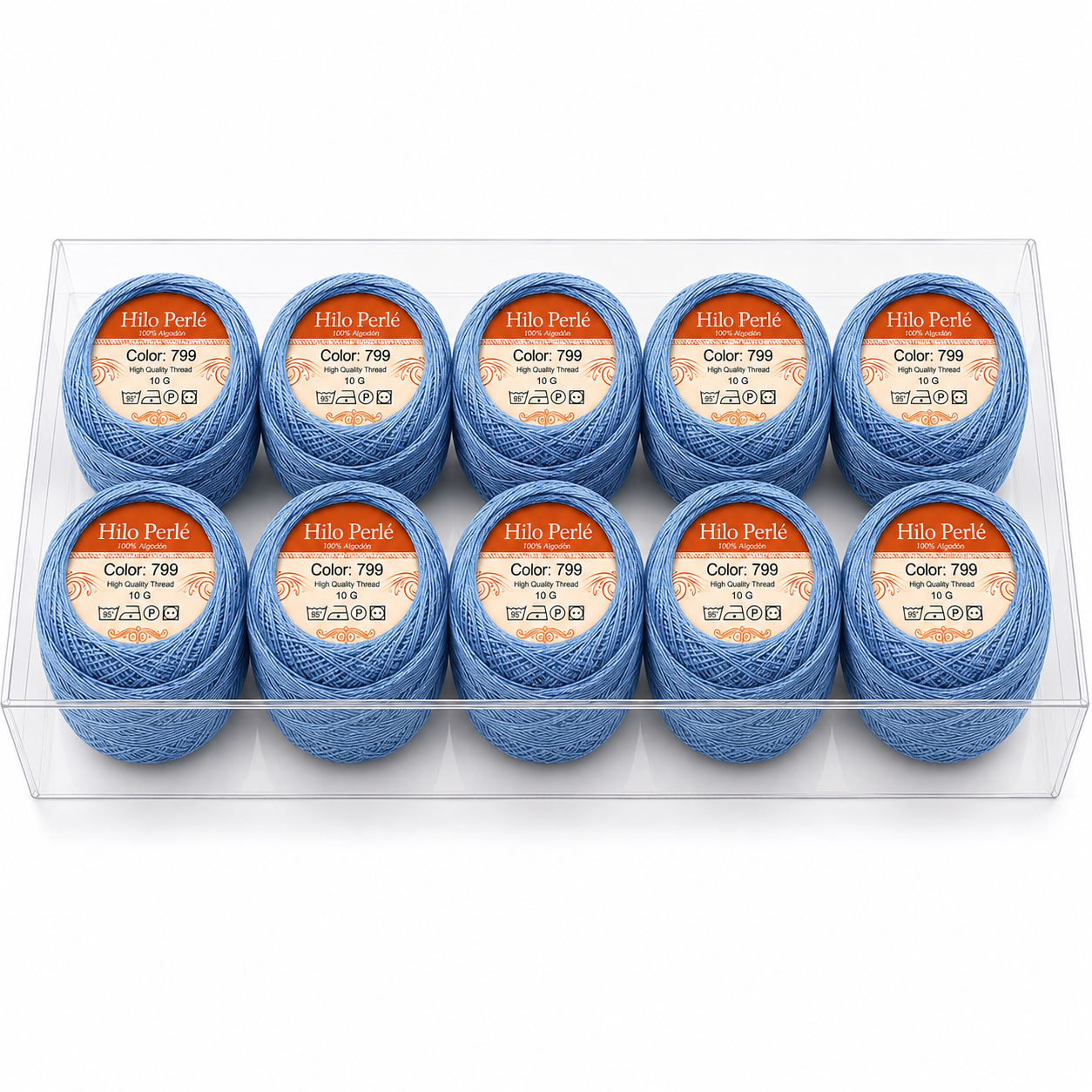 Hilo perlé para bordar #8 100% algodón Color Azul Medio - 799 - 10 gramos por ovillo (Caja por 10 Ovillos) Hilo perlé para bordar #8 100% algodón Color Azul Medio - 799 - 10 gramos por ovillo (Caja por 10 Ovillos)