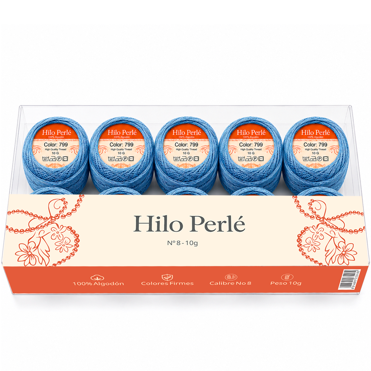 Hilo perlé para bordar #8 100% algodón Color Azul Medio - 799 - 10 gramos por ovillo (Caja por 10 Ovillos) Hilo perlé para bordar #8 100% algodón Color Azul Medio - 799 - 10 gramos por ovillo (Caja por 10 Ovillos)