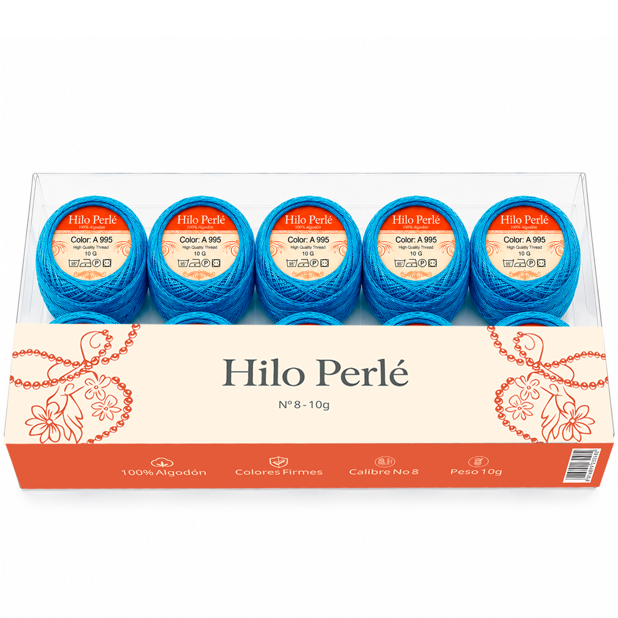 Hilo perlé para bordar #8 100% algodón Color Azul Oscuro - 995 - 10 gramos por ovillo (Caja por 10 Ovillos) Hilo perlé para bordar #8 100% algodón Color Azul Oscuro - 995 - 10 gramos por ovillo (Caja por 10 Ovillos)