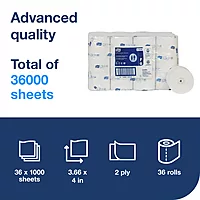 Essity Tork Adv Coreless Bath Tissue Roll 2-Ply White High Capacity 1000 Shts 36 / cs