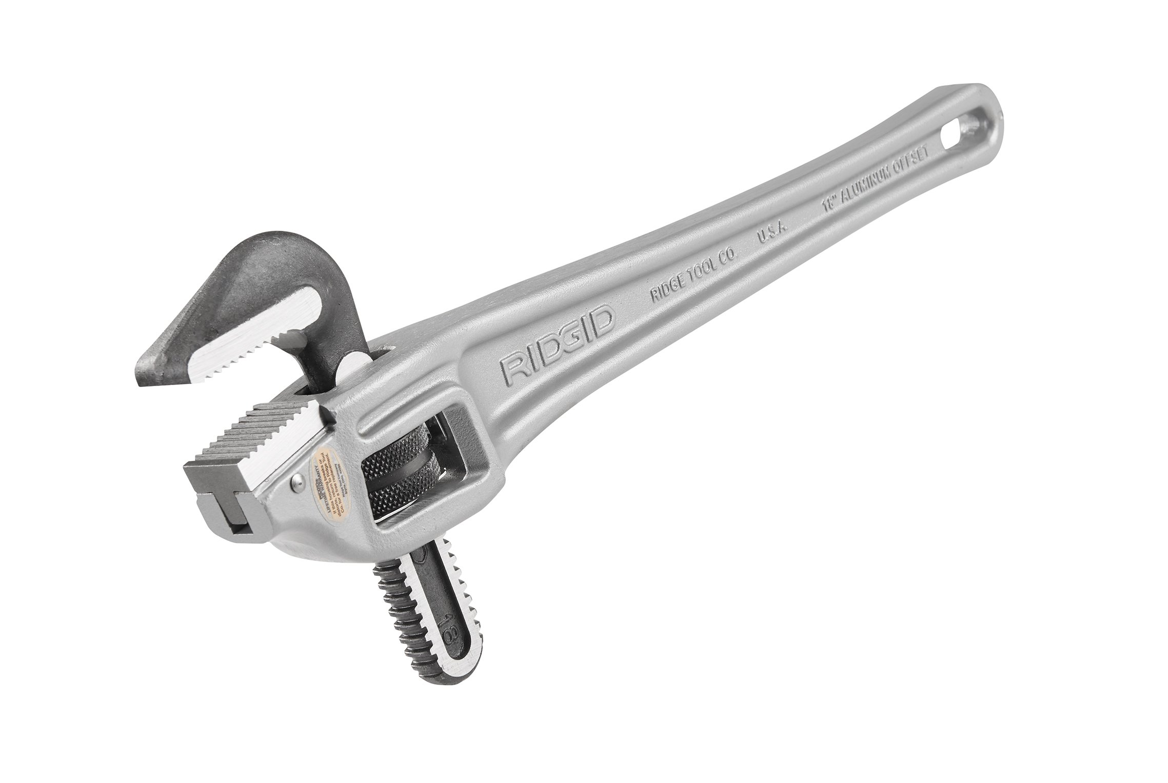 RIDGID 31125 Model 18 Aluminum Offset Pipe Wrench, 18-inch Plumbing Wrench, Small, Silver