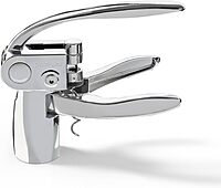 Vinturi Lever Wine Opener Set made of Premium Chrome Wine Corkscrew with Replacement Spiral and Foil Cutter with Sleek, Durable Die-Cast Metal Design