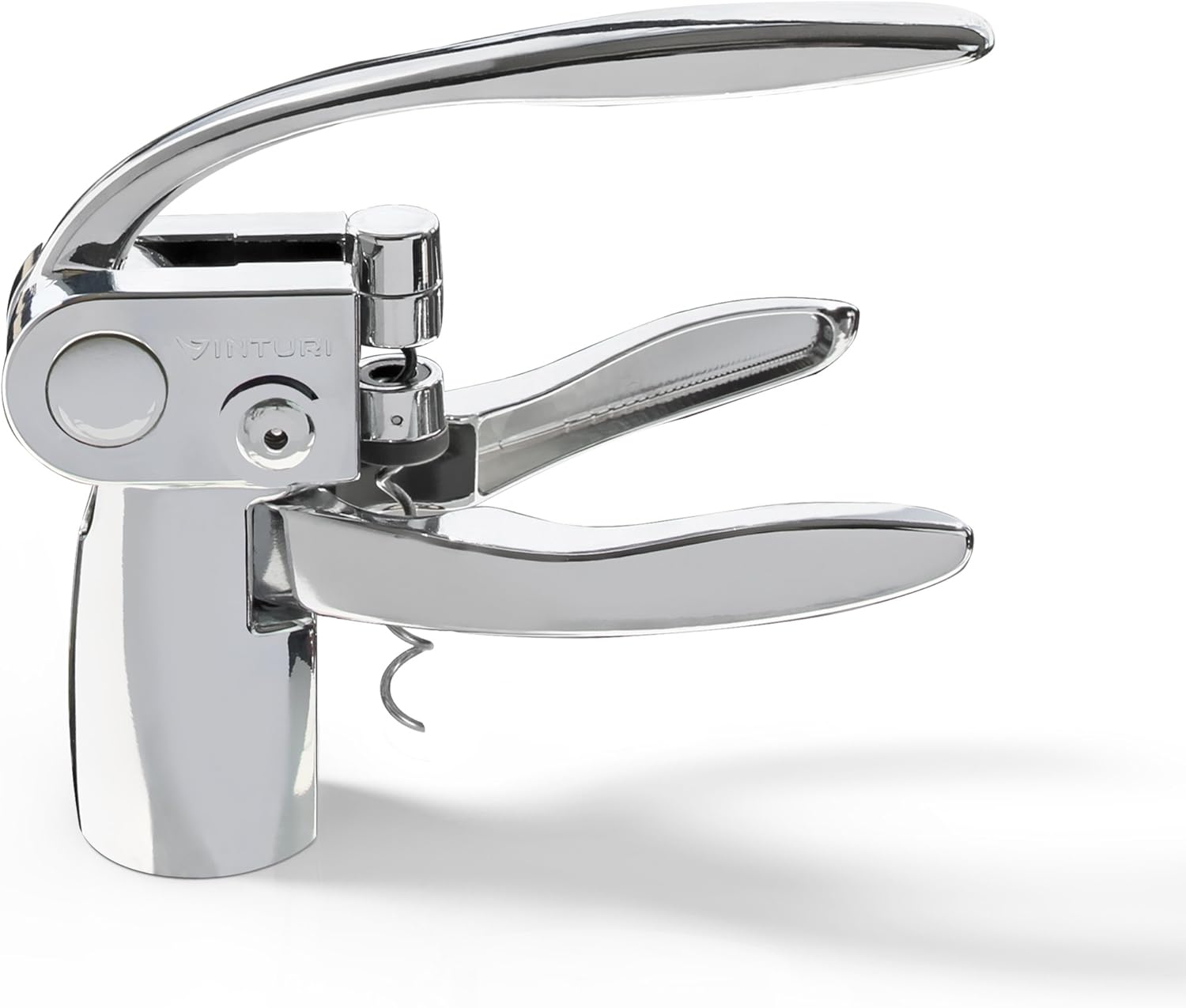 Vinturi Lever Wine Opener Set made of Premium Chrome Wine Corkscrew with Replacement Spiral and Foil Cutter with Sleek