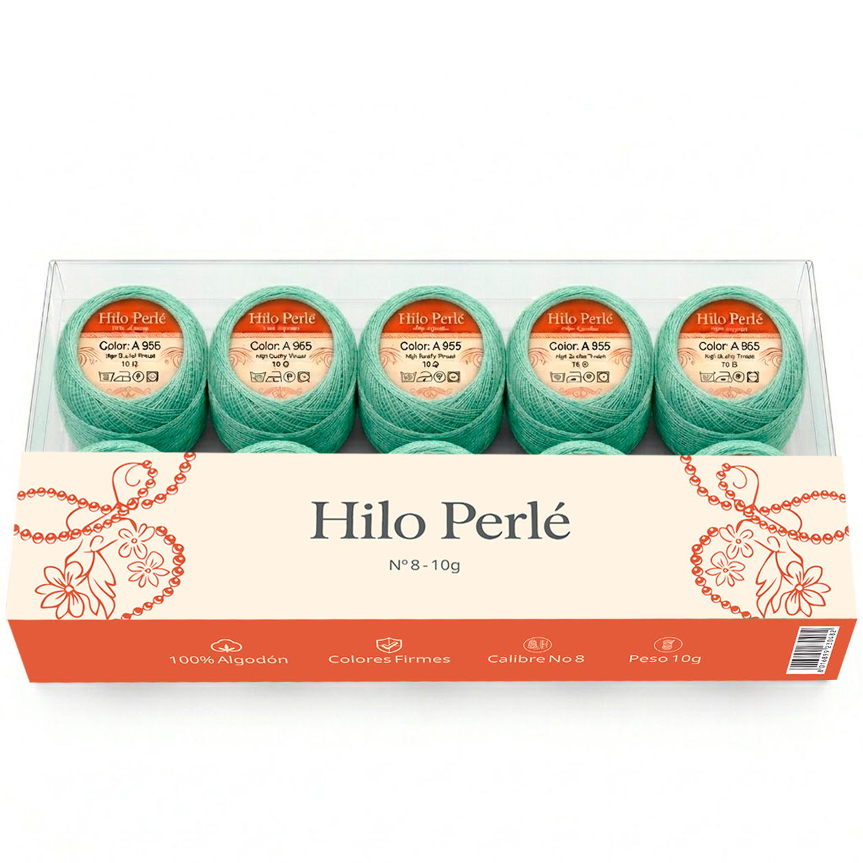 Hilo perlé para bordar #8 100% algodón Color Verde Nilo - 955 - 10 gramos por ovillo (Caja por 10 Ovillos) Hilo perlé para bordar #8 100% algodón Color Verde Nilo - 955 - 10 gramos por ovillo (Caja por 10 Ovillos)
