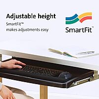 Kensington Keyboard Tray Under Desk, SmartFit Ergonomic Slide-Out Keyboard Drawer with Cable Management, Extra-Wide Height Adjustable Keyboard Holder, 24.5" x 11.75", Black K60004US