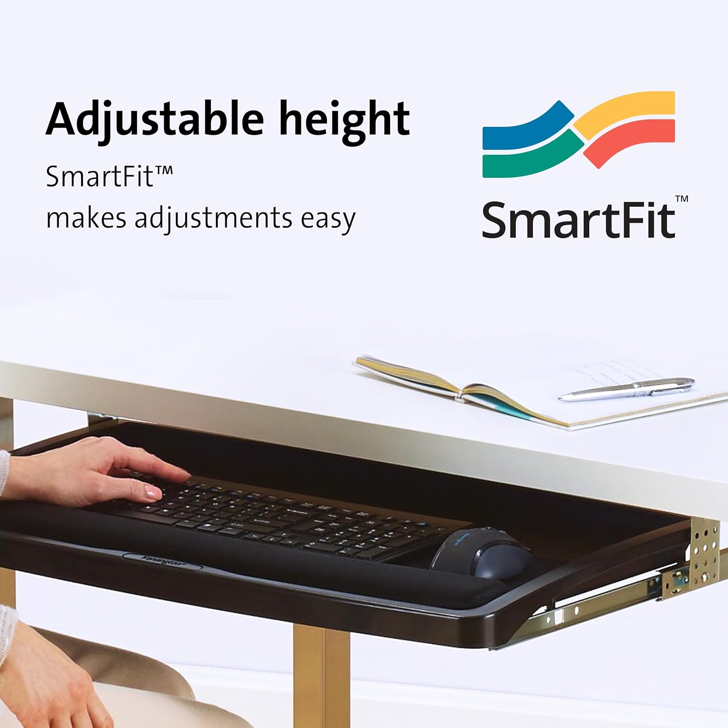 Kensington Keyboard Tray Under Desk, SmartFit Ergonomic Slide-Out Keyboard Drawer with Cable Management