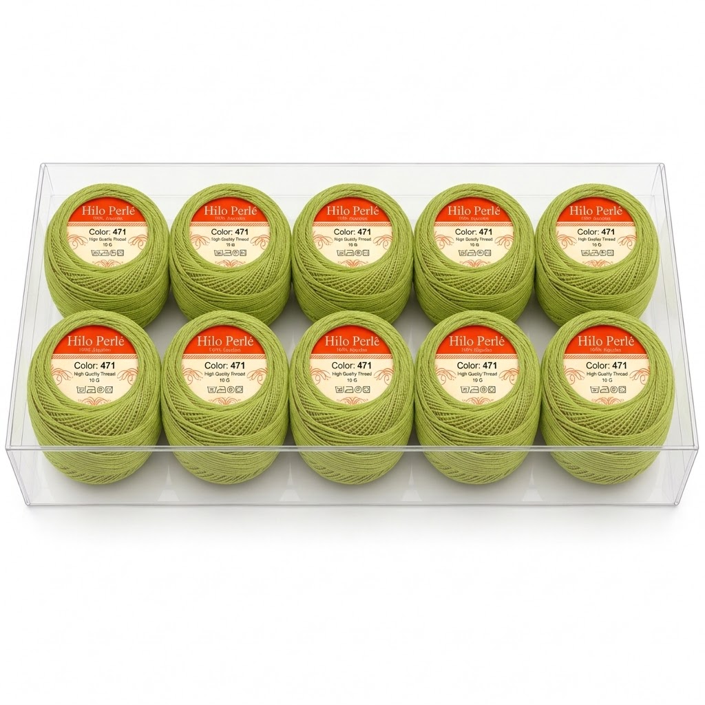 Hilo perlé para bordar #8 100% algodón Color Verde Oliva Claro - 471 - 10 gramos por ovillo (Caja por 10 Ovillos) Hilo perlé para bordar #8 100% algodón Color Verde Oliva Claro - 471 - 10 gramos por ovillo (Caja por 10 Ovillos)