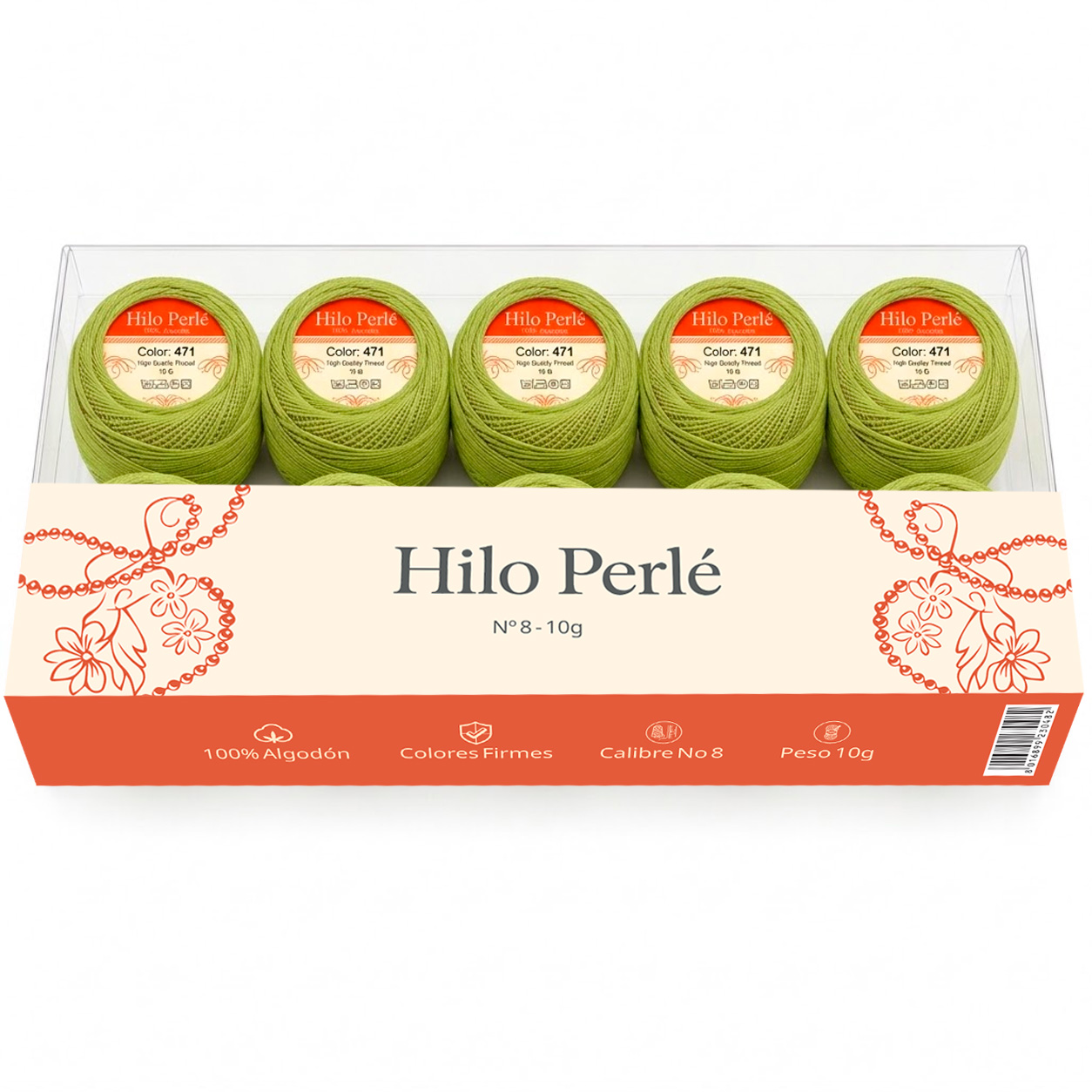 Hilo perlé para bordar #8 100% algodón Color Verde Oliva Claro - 471 - 10 gramos por ovillo (Caja por 10 Ovillos) Hilo perlé para bordar #8 100% algodón Color Verde Oliva Claro - 471 - 10 gramos por ovillo (Caja por 10 Ovillos)