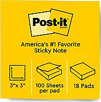 Post-it Pop-up Notes, 3x3 in, 18 Pads, America's #1 Favorite Sticky Notes, Poptimistic Collection, Bright Colors (Pink, Orange, Blue), Clean Removal, Recyclable (R330-18CTCP)