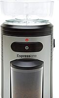 Espressione Professional Conical Burr Coffee Grinder, 8.5-Oz Hopper, 15-Level, Black/Silver