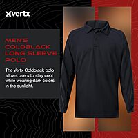 VERTX Mens Coldblack Long-Sleeve Tactical Polo Shirt