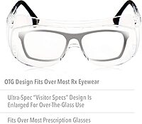 Honeywell Uvex Ultra-Spec 2001 OTG (Over-the Glass) Visitor Specs Safety Glasses with Clear Ultra-Dura Anti-Scratch Lens