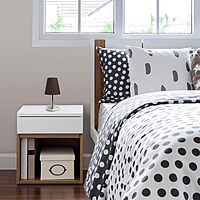 Simple Designs Mini Basic Table Lamp with Fabric Shade