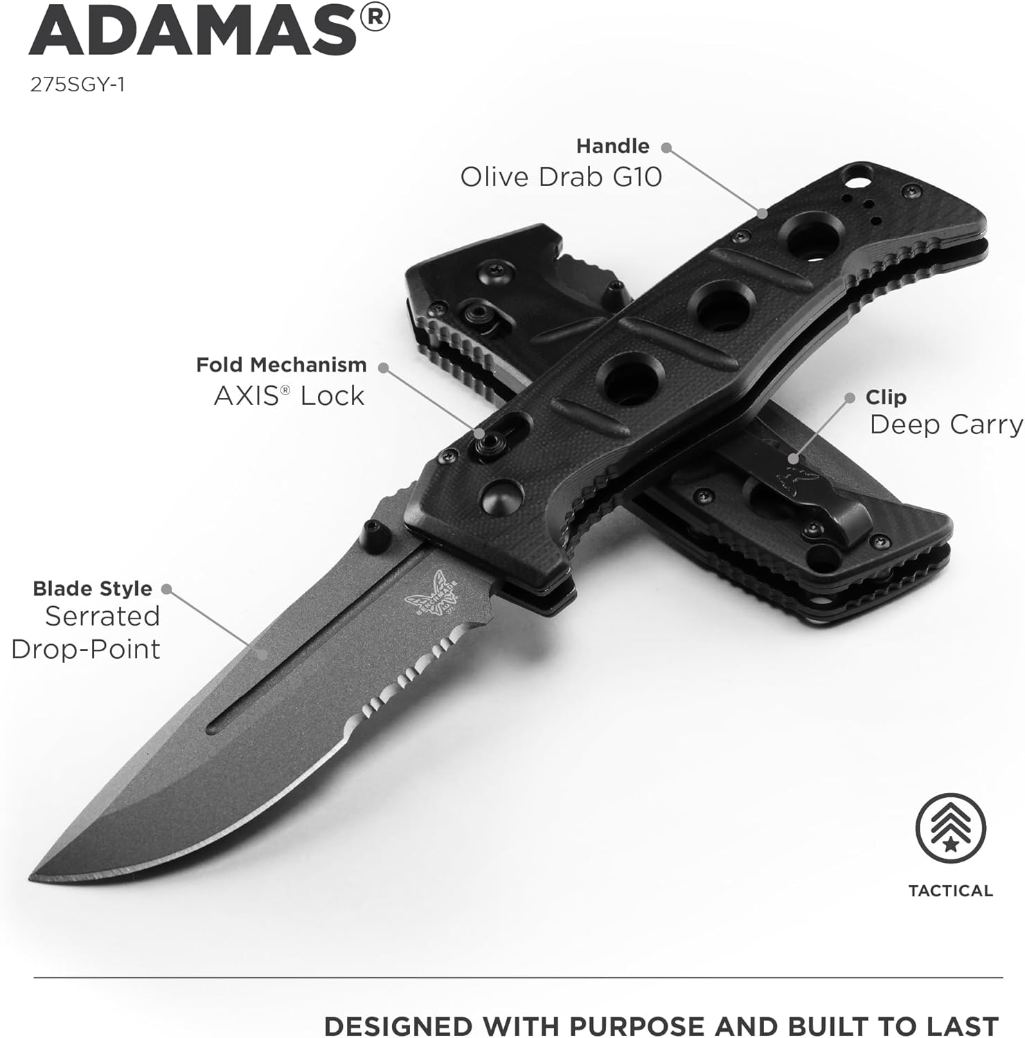 BENCHMADE Adamas 275 Tactical Folding Knife