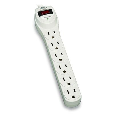 Tripp Lite Protect It! TLP602 Surge Protector 6-Outlet 180J, 2-ft Cord - White