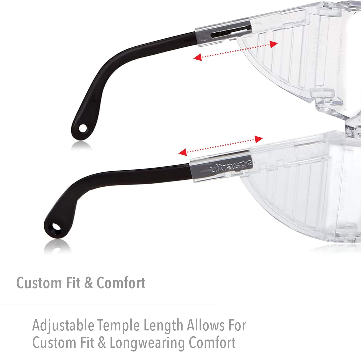 Honeywell Uvex Ultra-Spec 2000 Visitor Specs Safety Glasses with Clear Ultra-Dura Anti-Scratch Lens (S0300)
