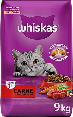 Whiskas - Whiskas Whiskas alimento para Gatos Adultos Sabor Carne Receta Orginal 9Kg Violeta Whiskas - Whiskas Whiskas alimento para Gatos Adultos Sabor Carne Receta Orginal 9Kg Violeta