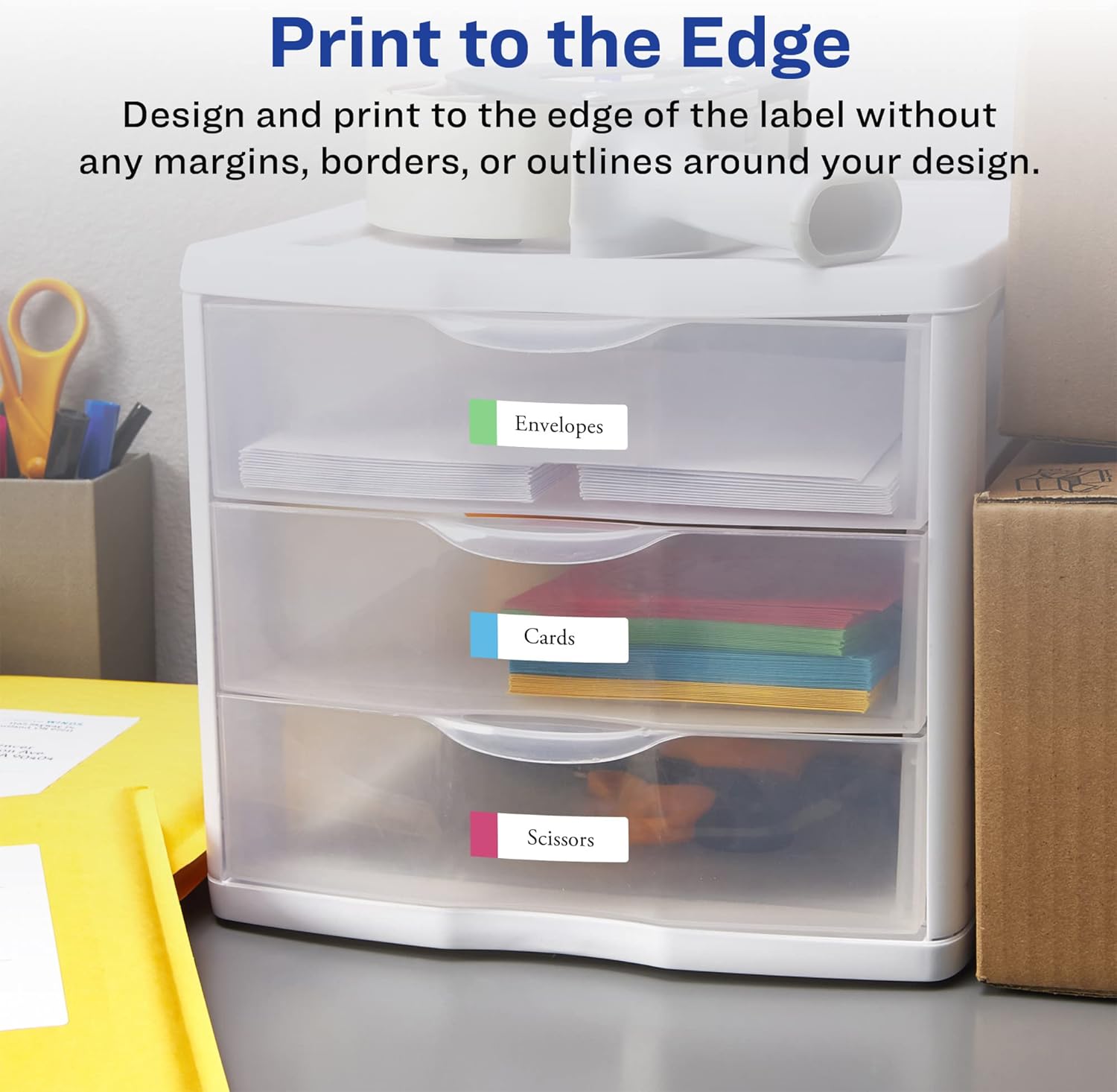 Avery Durable Removable Rectangle Labels, Sure Feed Technology, 0.5" x 1.75", Matte White Film, Print-to-Edge