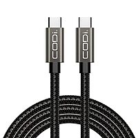 CODi 3ft USB-C to USB-C Braided Nylon Charging Cable | Fast Charge & Sync | Durable Aluminum Housing