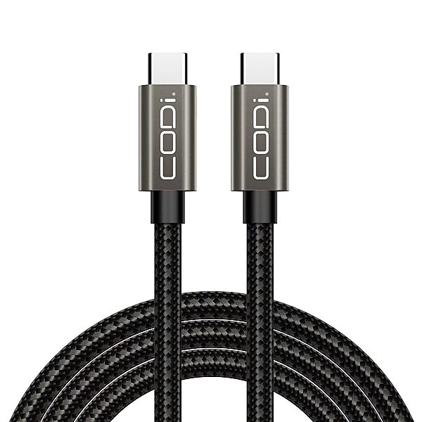 CODi 3ft USB-C to USB-C Braided Nylon Charging Cable | Fast Charge & Sync | Durable Aluminum Housing