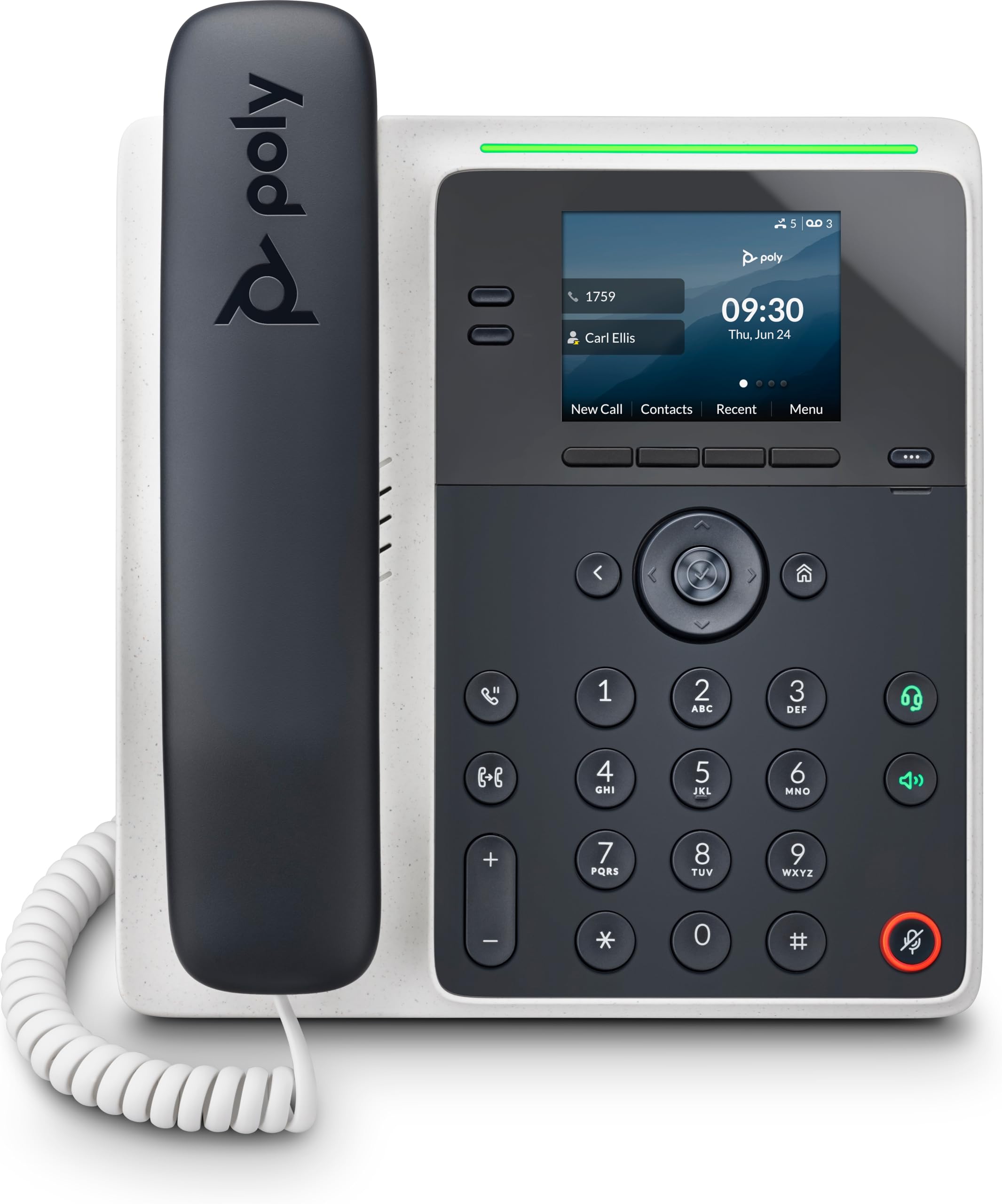 Poly Edge E100 IP Phone - Corded - Corded - Desktop, Wall Mountable
