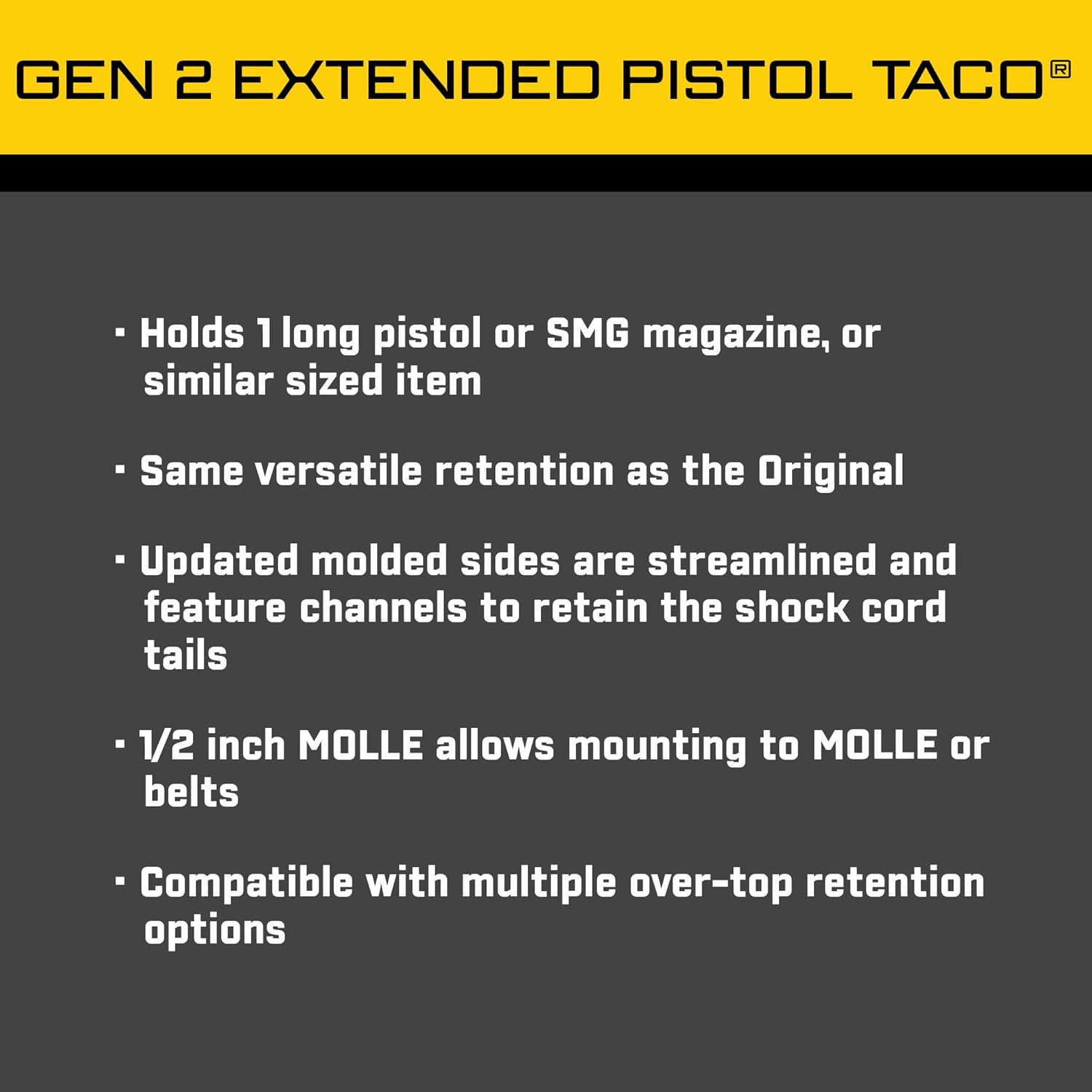 High Speed Gear - GEN 2 Extended Pistol TACO MOLLE Mag Pouch