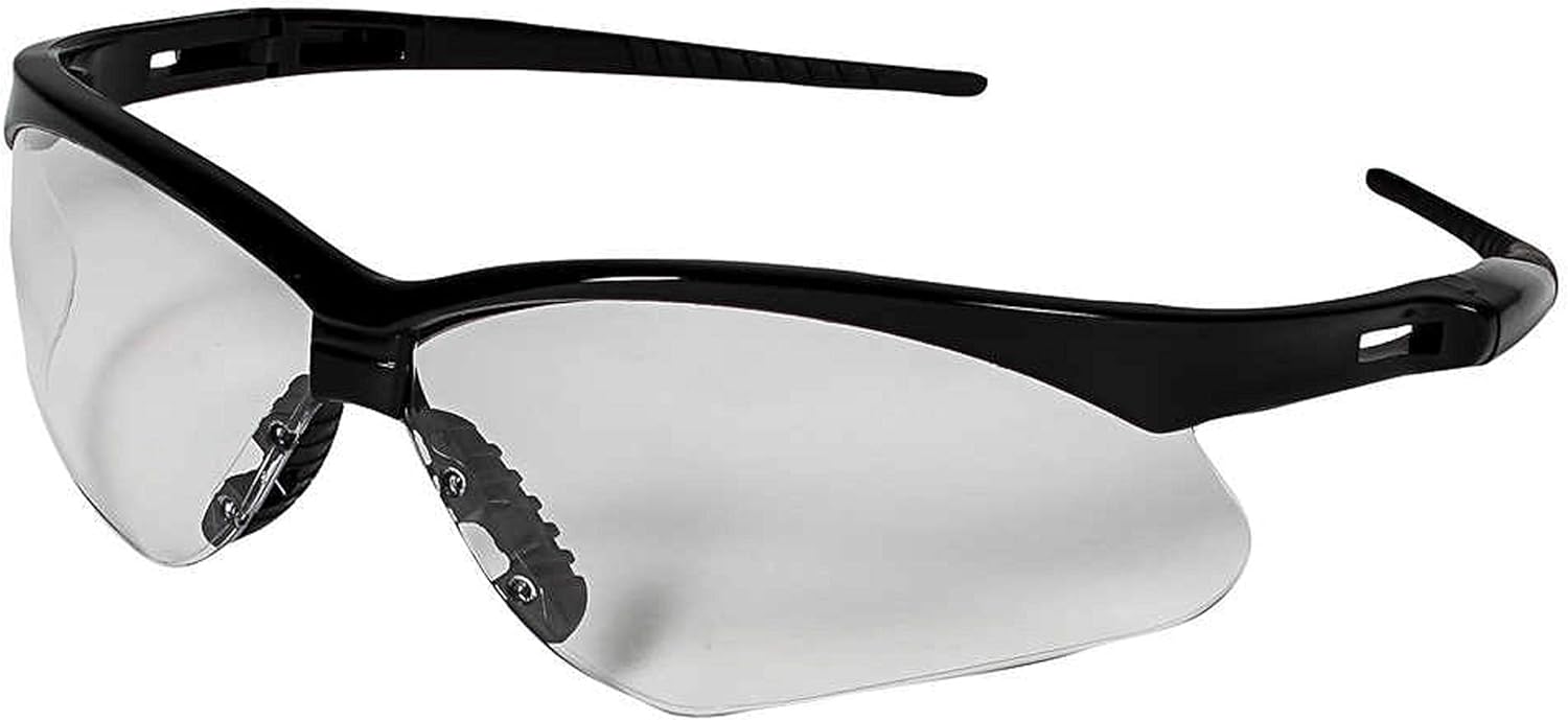 KLEENGUARD V30 Nemesis Safety Glasses/Sunglasses, 25679 Black Frame, Clear Anti-Fog Lens (6 Pair)