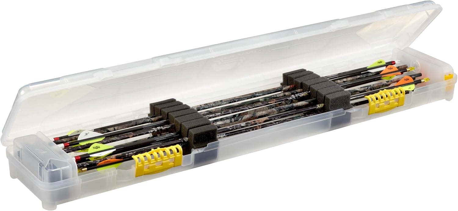 Plano Bow Max Compact Arrow Case, Clear, Archery and Archery Accessory Storage, Hard Bow Case, Holds Up to 28 Arrows