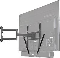 Mount-It! Soundbar Bracket Universal Sound Bar TV Mount for Mounting Above or Under TV, Fits Sonos, Samsung, Sony, Vizio, Adjustable Arm Fits 23 to 65 Inch TVs, 33 Lbs Weight Capacity Black (MI-SB41)