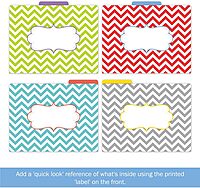 Barker Creek Designer File Folders Set of 12, Beautiful Chevron, Multicolor Chevrons on Outside, Soft Colors on Inside