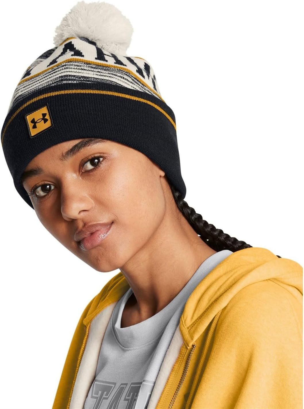 Under Armour Men's Halftime Pom Beanie Hat One Size Summit White