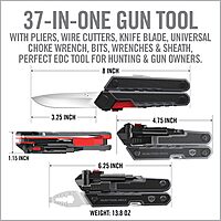 Real Avid Gun Tool Max, 37-in-1 Multitool for Gunsmithing, Includes Pliers, Wire Cutters, Knife Blade