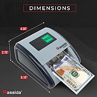 Cassida InstaCheck Small Footprint, Easy to Read Automatic Counterfeit Detector with Infrared, Magnetic and Ultraviolet Sensors, Compact and Lightweight Grey 11-3/4" x 9-1/2" Pack of 1 Pass/Fail