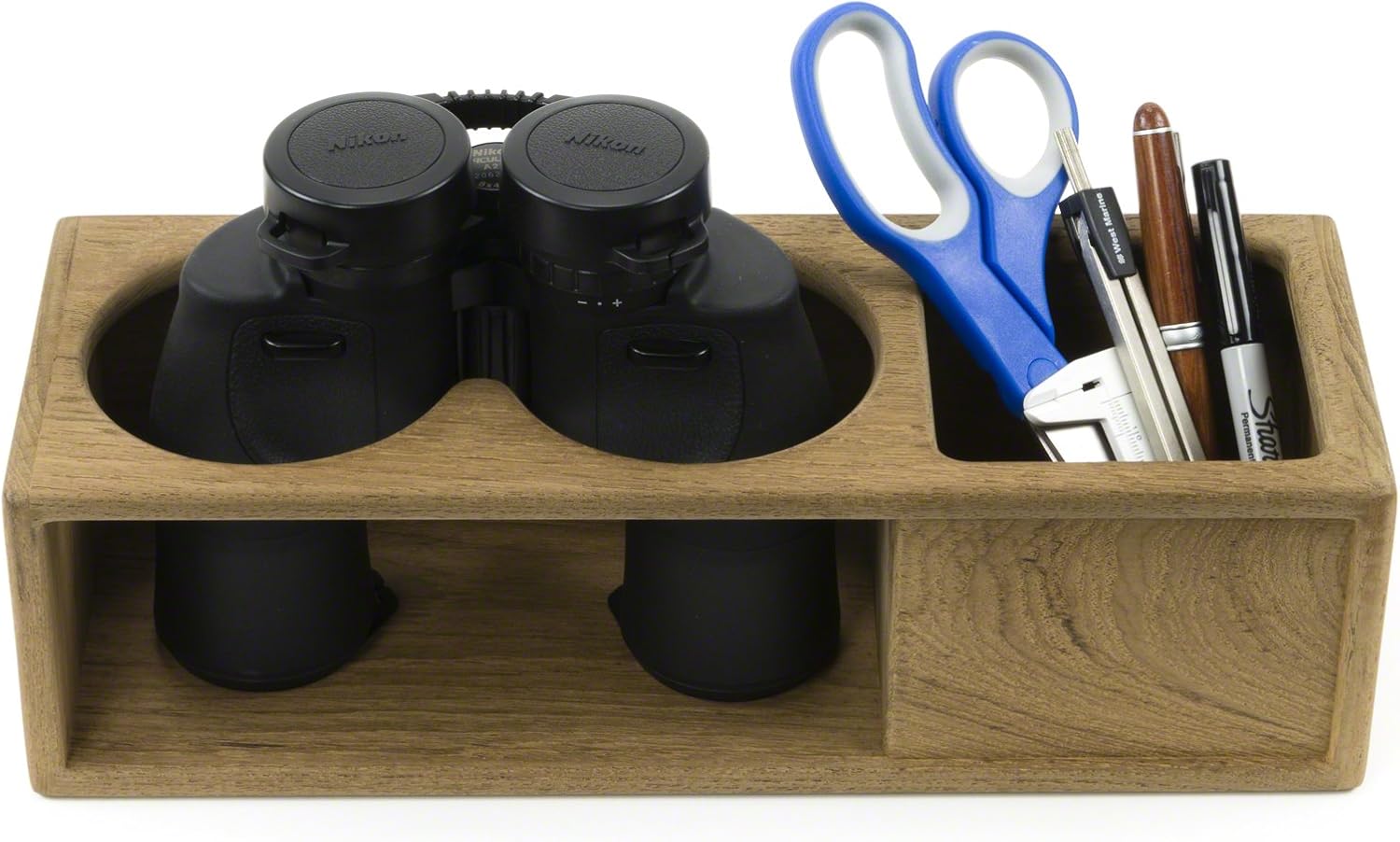 Whitecap 62616 Teak Two Insulated Drink/Binocular Rack with Tray, Brown