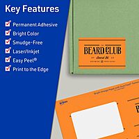 Avery Printable Rectangle Labels, Sure Feed Technology, 2" x 3.75", Bright Orange, Print-to-The-Edge, Laser/Inkjet Printable