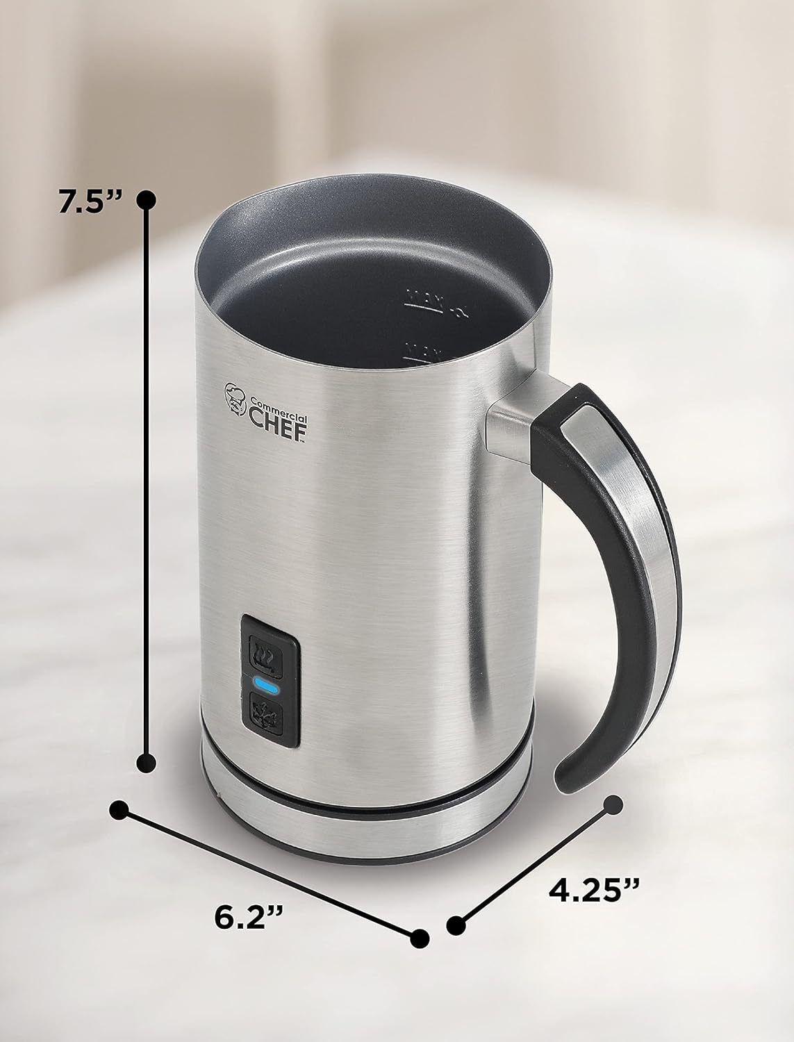 COMMERCIAL CHEF Cordless Milk Frother for Hot and Cold Milk, Cordless Frother, Milk Frother Handheld for Kitchen Coffee Bar