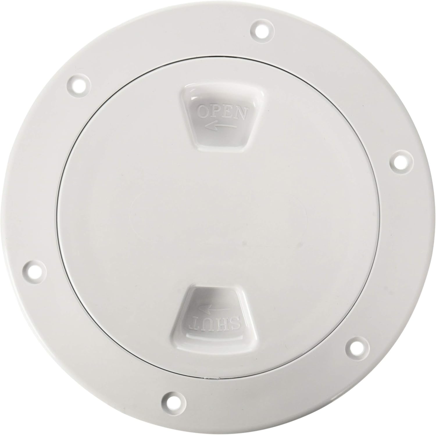 Beckson 4" Smooth Center Screw-Out Deck Plate - White