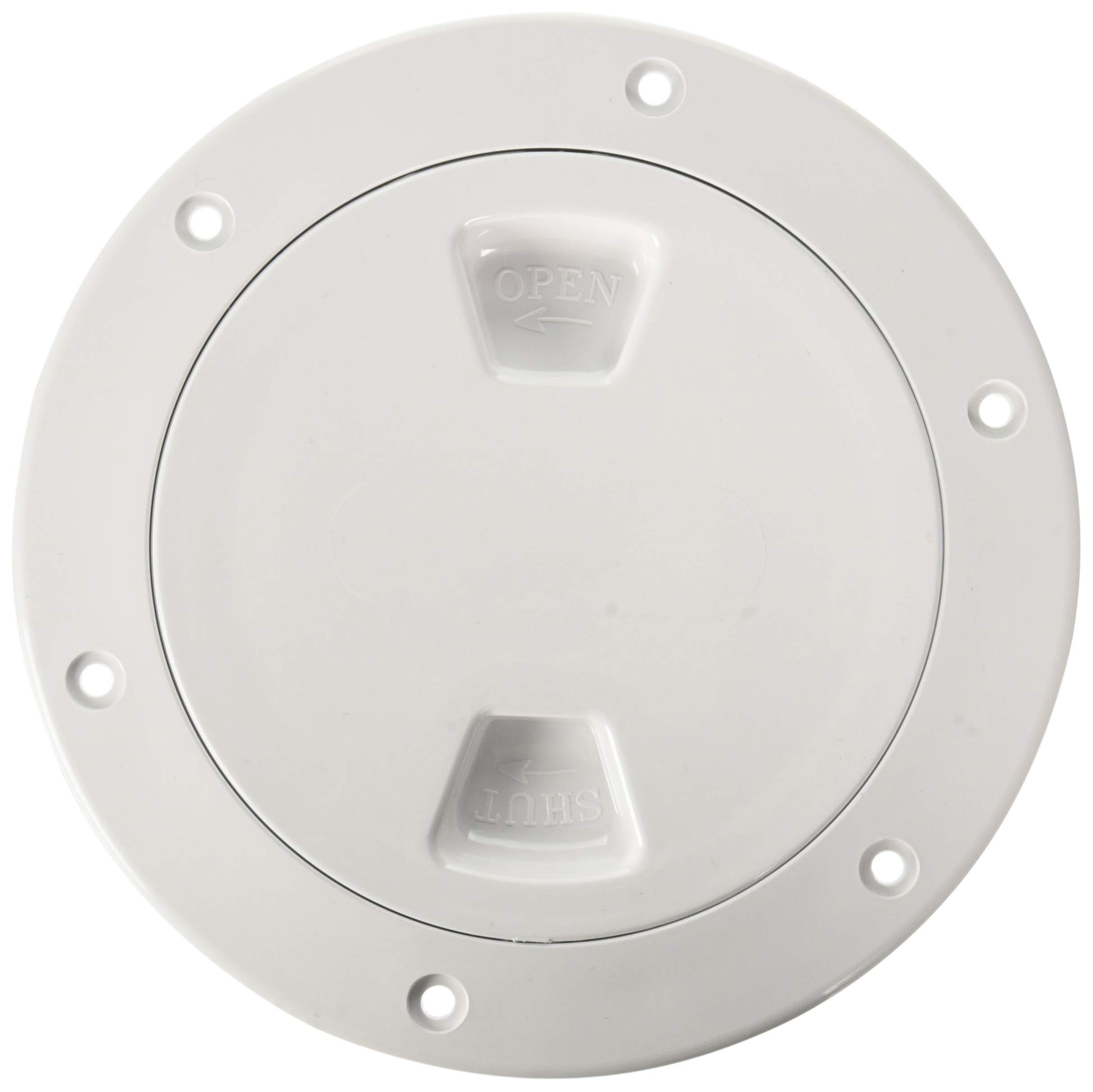 Beckson 4" Smooth Center Screw-Out Deck Plate - White