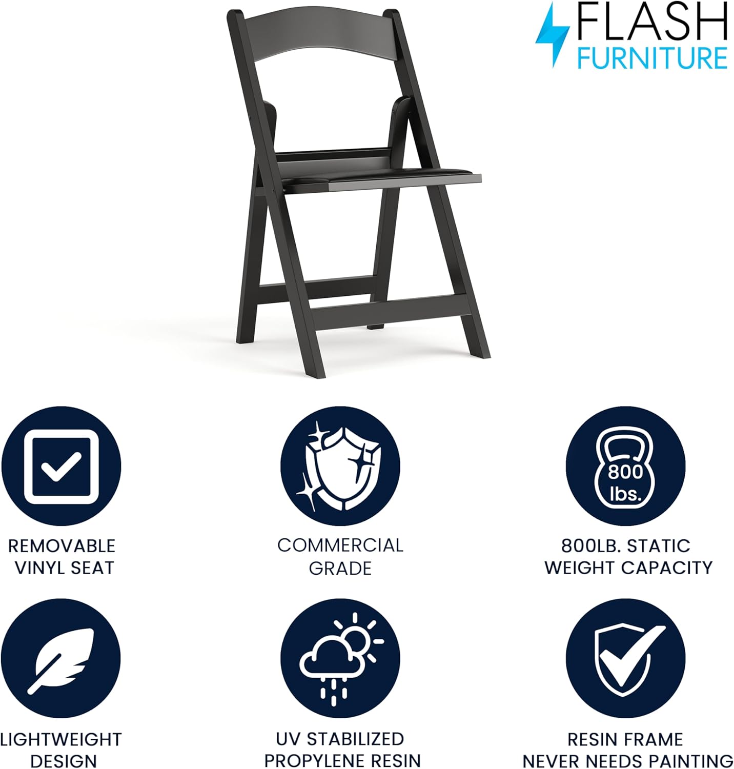 Flash Furniture Hercules Series Folding Chair - Resin Event Chair