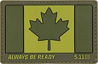 5.11 Tactical Canada Flag Patch - Hook-Back Adhesion, Laser-Cut