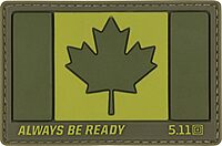 5.11 Tactical Canada Flag Patch - Hook-Back Adhesion, Laser-Cut