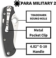 Spyderco Para Military 2 Folding Knife with G-10 Handle