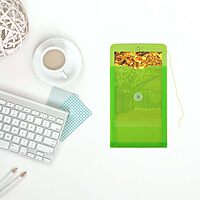 JAM PAPER Open-End Plastic Envelopes, Button & String